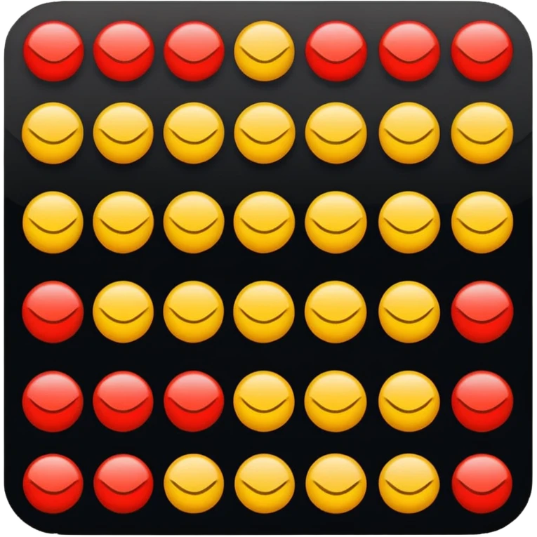 Make a flat color, red yellow and black. emoji