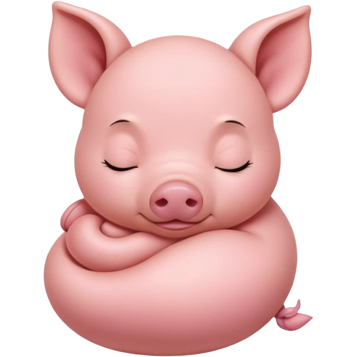 Sleeping Piglet – tiny pink pig curled up, eyes closed emoji