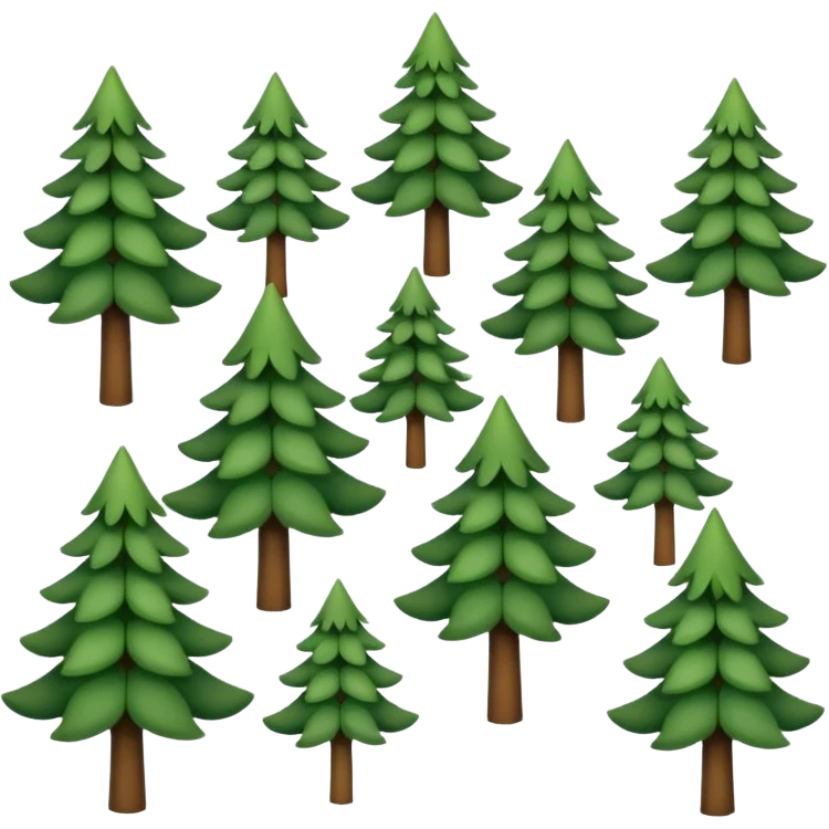 forest, small cute evergreen trees with a lot of leaves emoji