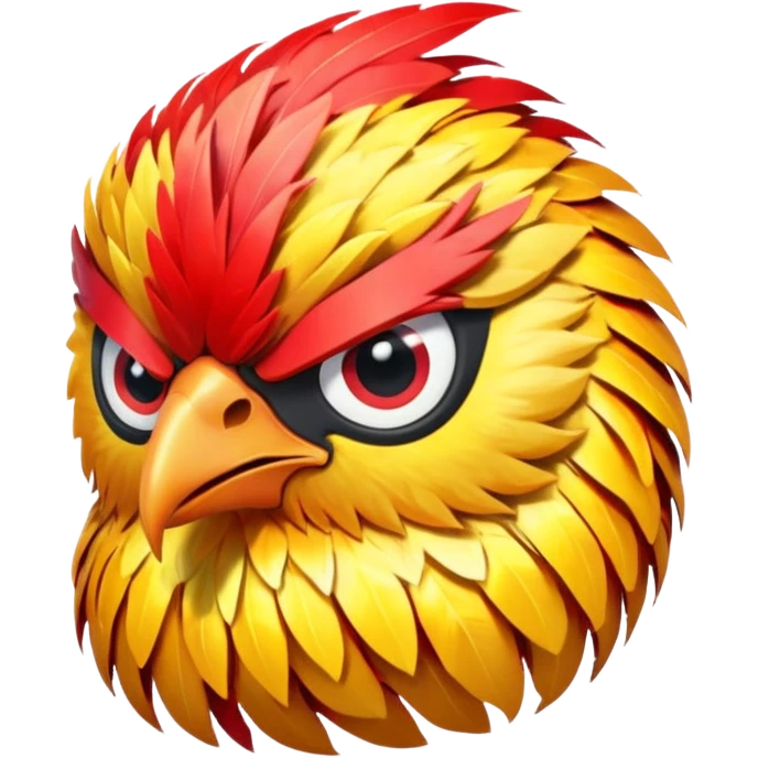 glitter red and yellow anger bird emoji