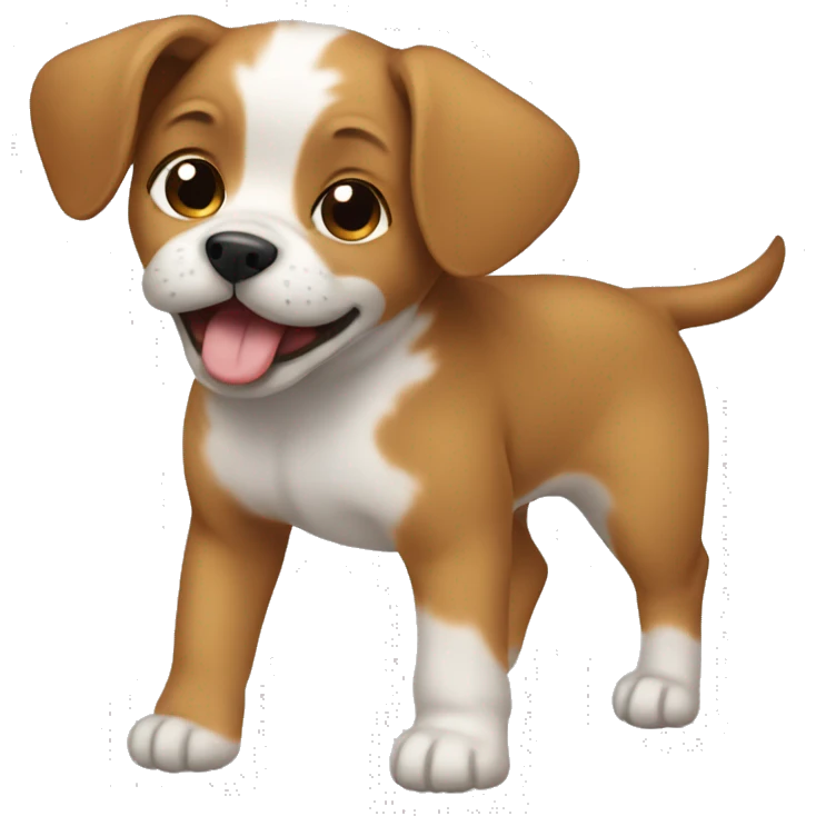 A dog carrying a baby emoji