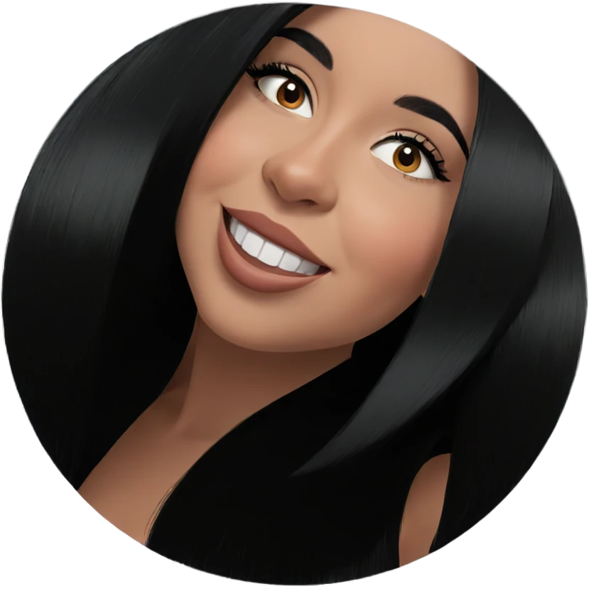 smiling girl with black hair emoji