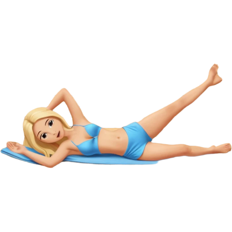woman with long blonde hair lying on her back on sauna wood, one arm behind head, legs spread wide open, one leg propped up, landing strip, front view, maximum exposure

 emoji
