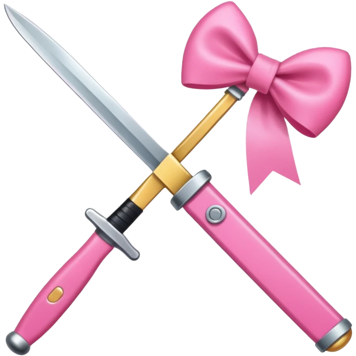 Pink bow knife emoji