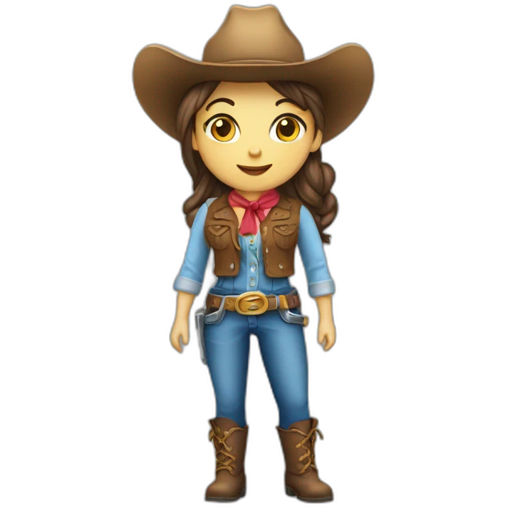 Cow-girl bleu avec cheval emoji