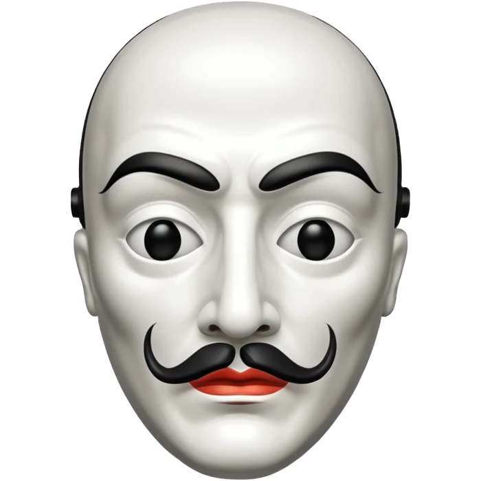Money Heist, Dali mask (black-white), realistic emoji