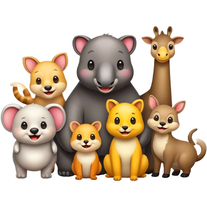 animaux heureux emoji