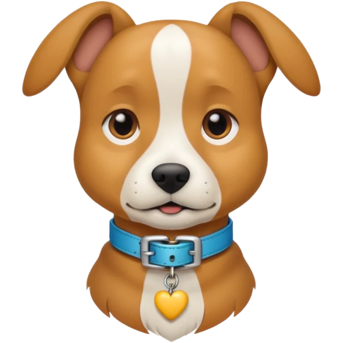dog wearing a collar that says joey emoji