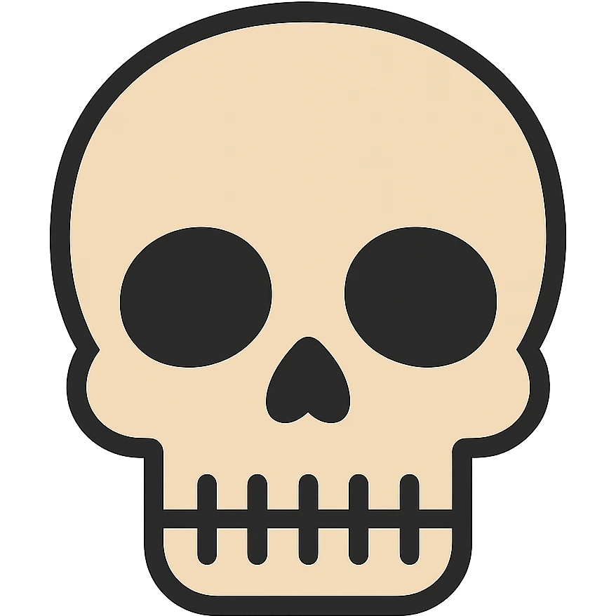 flat toon style skull face emoji