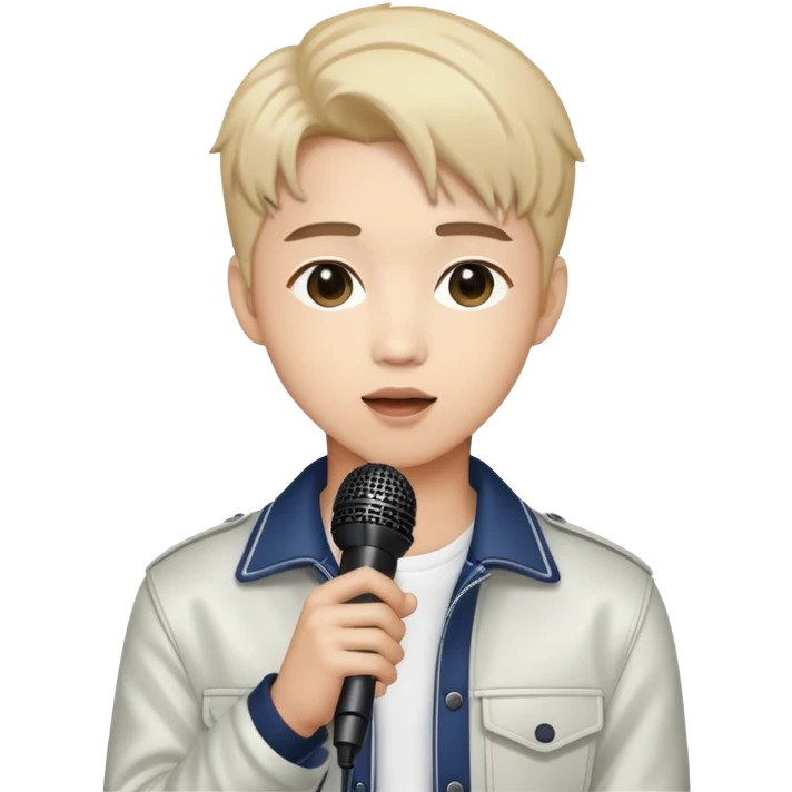 K-pop idol with microphone emoji