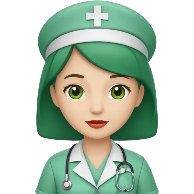 green dressed nurse emoji