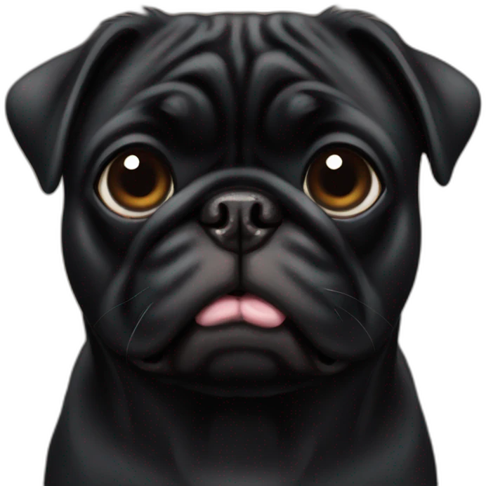 fat black pug emoji