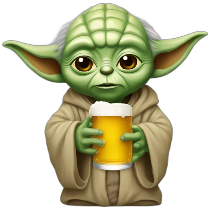 Yoda buvant une bière emoji