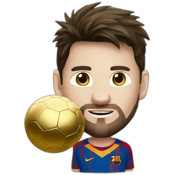 Messi with eight gold ball emoji
