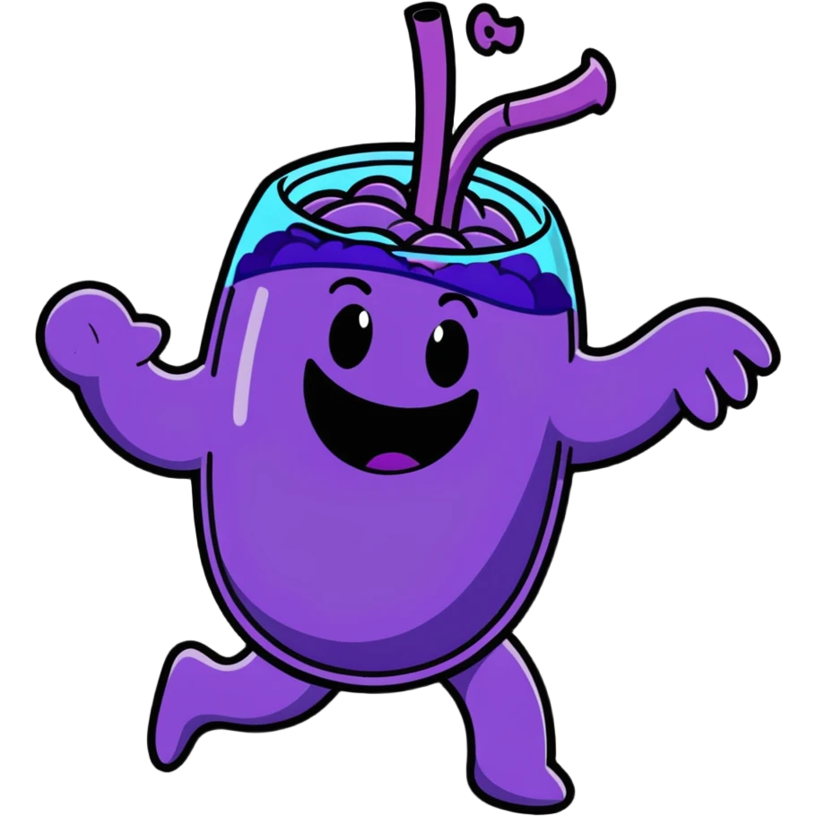 grape koolaid man bursting through wall emoji
