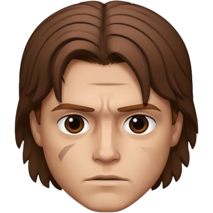 Anakin skywalker with face scar left eye brown hair  emoji