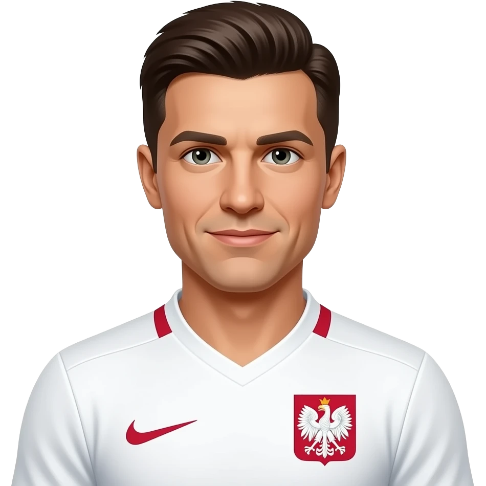 Robert Lewandowski in white poland football national team emoji