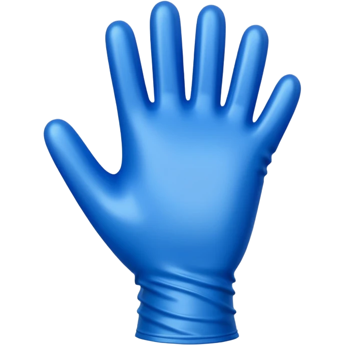 Blue latex glove being snapeed on emoji