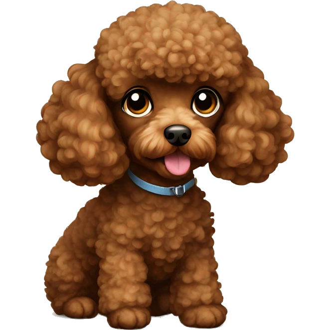 Brown toy poodle laying emoji