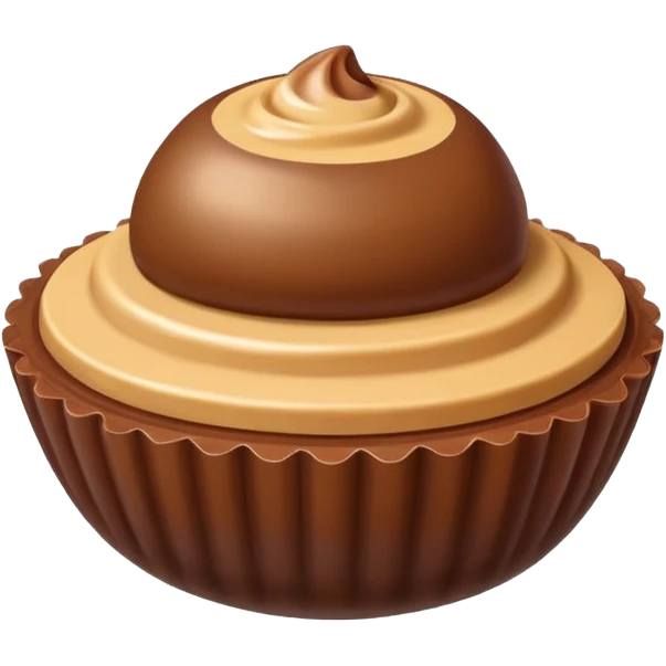 classic emoji style buckeye candy, round, glossy chocolate shell, lighter peanut butter top emoji