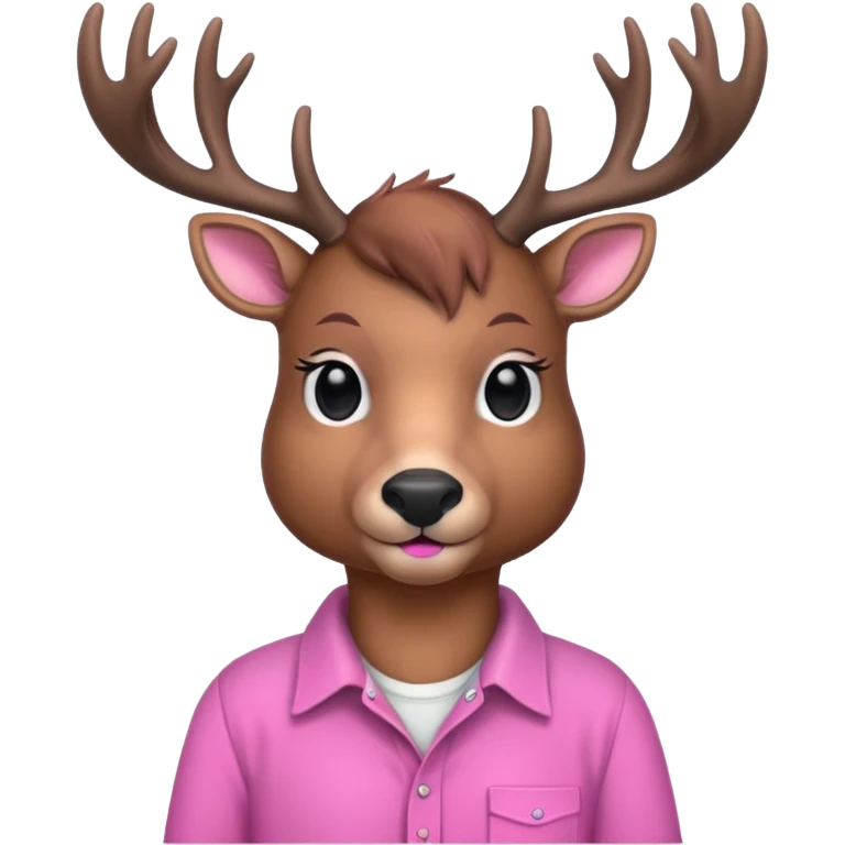 pink deer with shirt  emoji