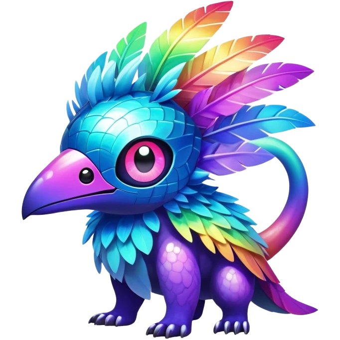  Shiny sparkly transparent bioluminescent luminescent vibrant bright pastel dark exotic tropical iridescent colorful nebula rainbow gradients cyber-Protogen-Fakémon-Pokémon-Vernid-creature emoji