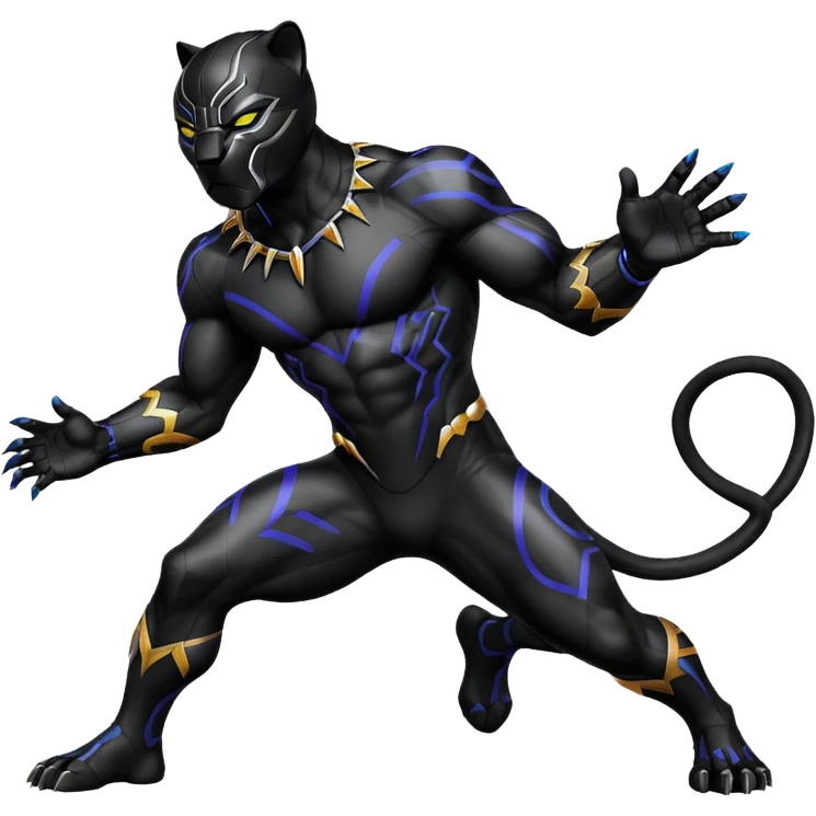 Black panther with colour emoji