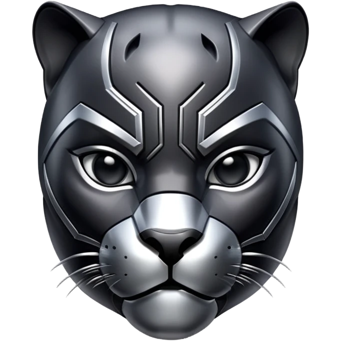 Black Panther upper body, metallic shine emoji
