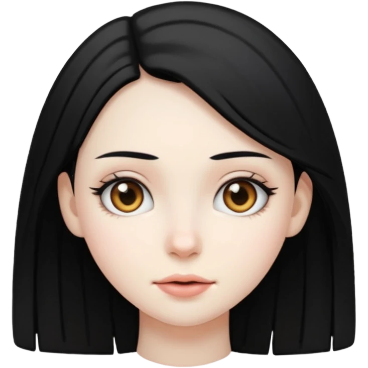 girl with black hair and white face emoji