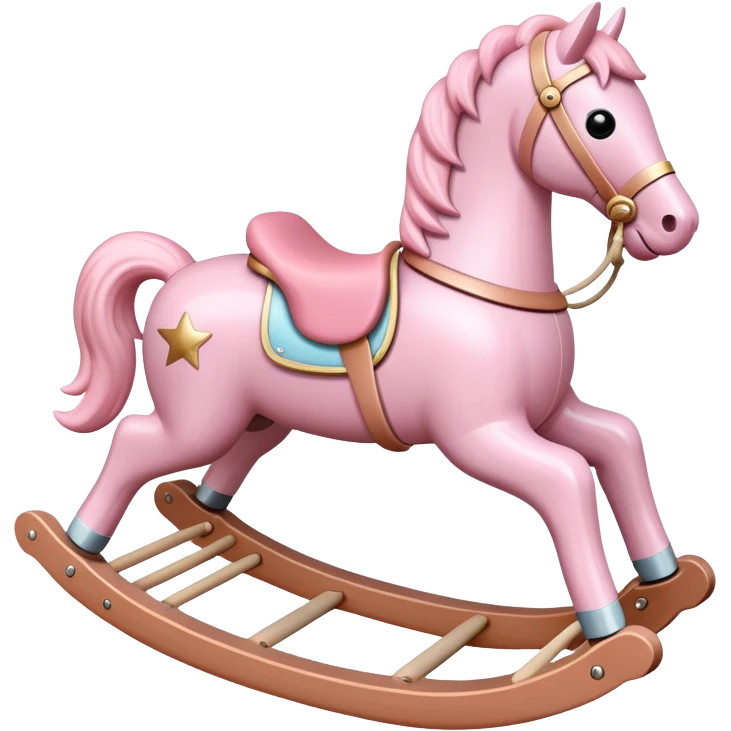 Pastel pink rocking horse toy emoji
