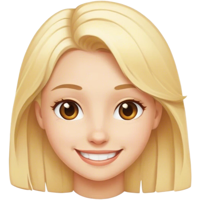 smiling blonde girl portrait  emoji