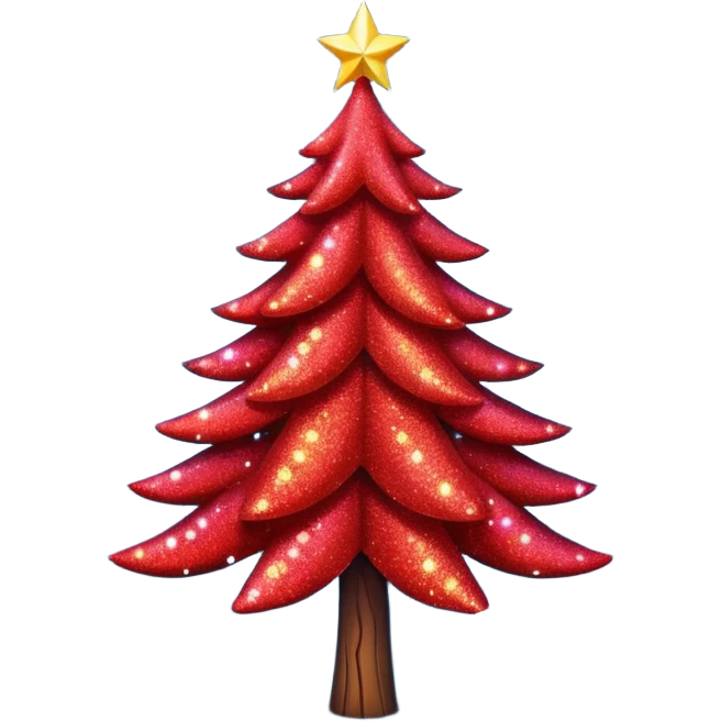 red glitter tree emoji