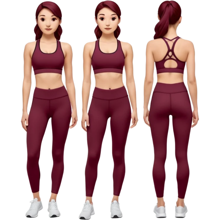 Burgundy Lululemon leggings and sports bra  emoji