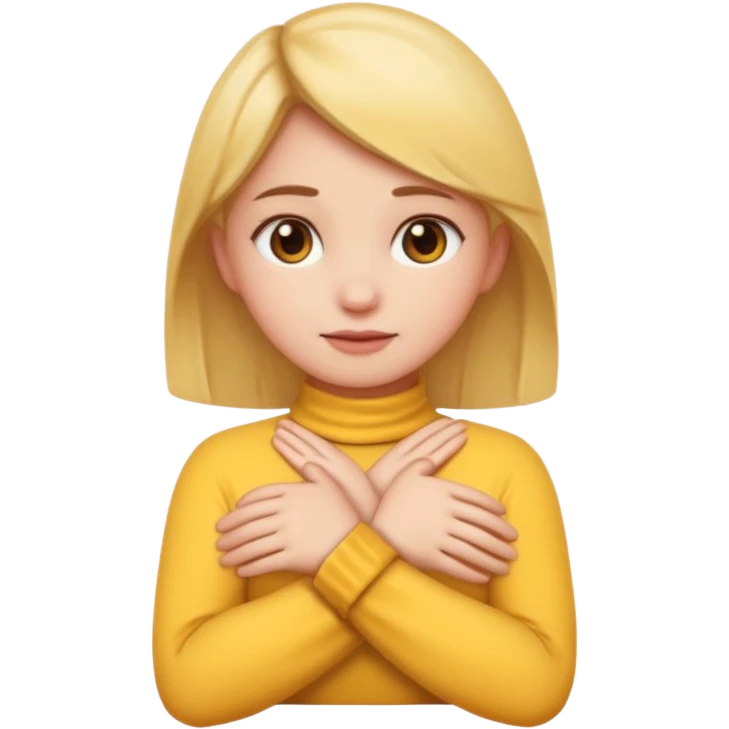 make a girl emoji crossing hands around neck emoji