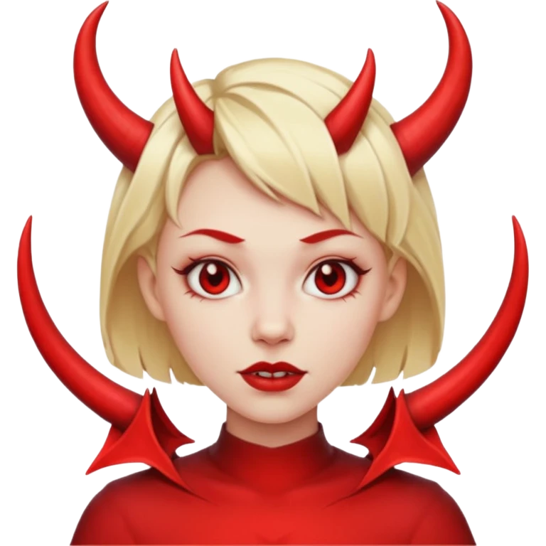 blonde short hair devil emoji