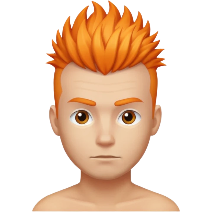 male head with a short light orange mohawk emoji