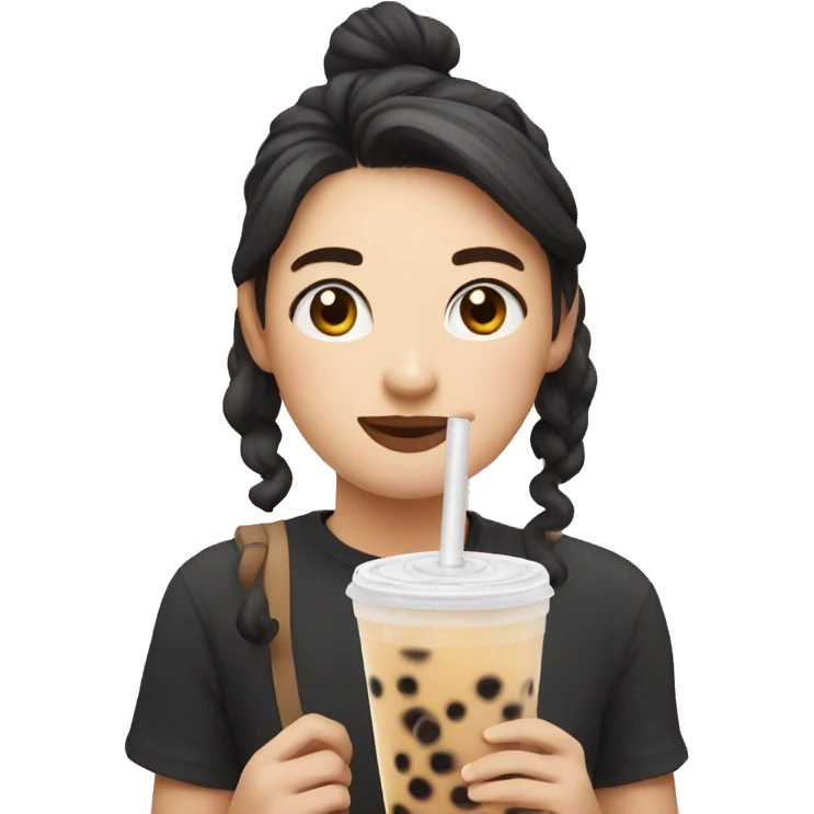 Friend holding bubble tea emoji