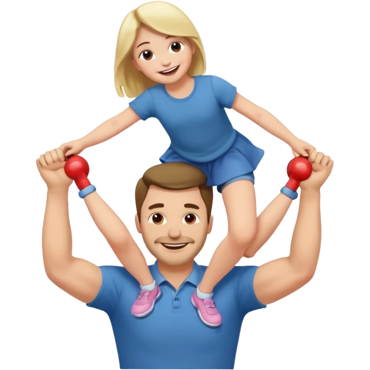 a dad lifting his daughter   emoji