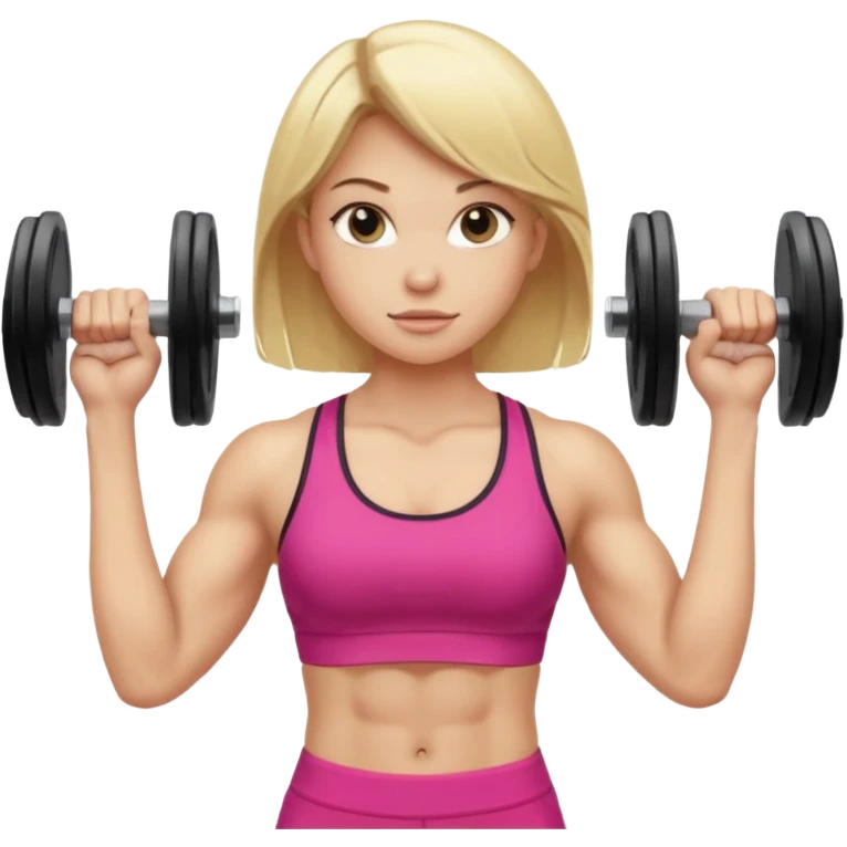 gym chica rubia pesas emoji
