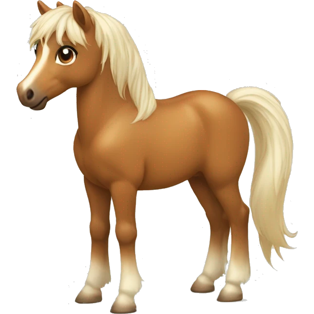 Poney de taille moyenne couleur caramel emoji