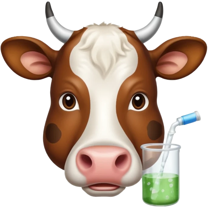 Коровка пьёт лекарства emoji