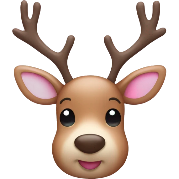 reindeer with pastel pink hearts emoji