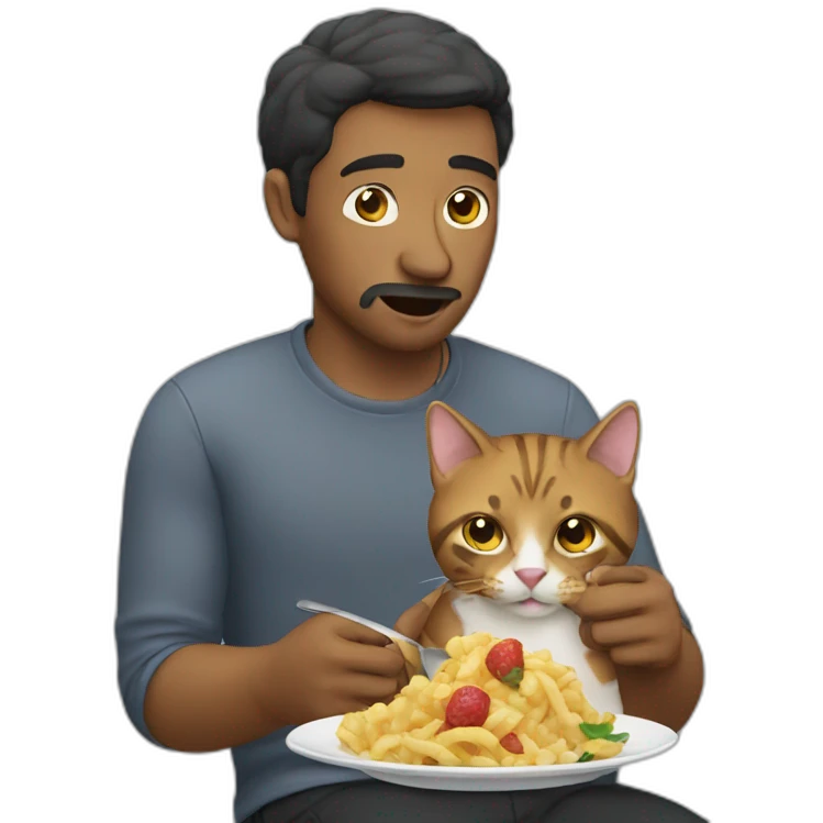 man eating cat emoji