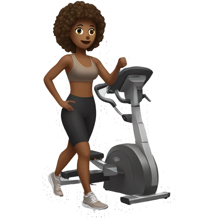 Brown fitness simulator with a girl emoji