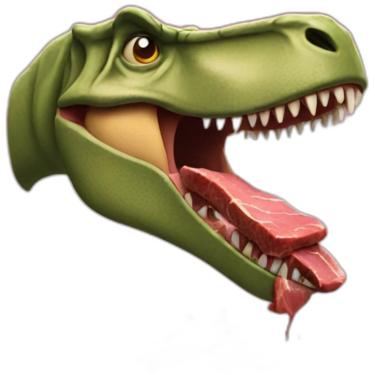 Trex eating meat emoji