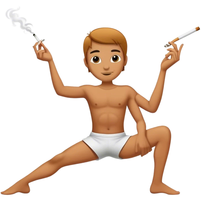 Doing splits while smoking emoji