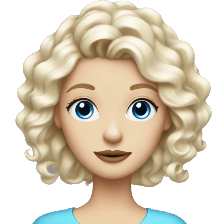 white blonde girl with gorgeous hairdo and blue eyes and cream on her face emoji