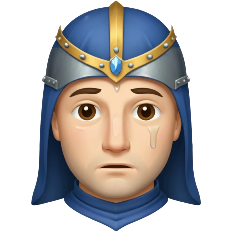 Orta çağdan şövalye ama gözünden yaş akıyor emoji