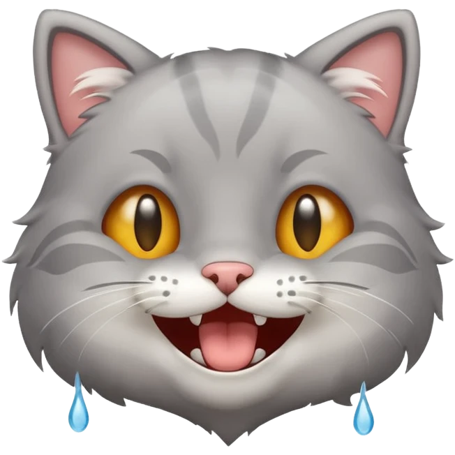 A little cat laughed until tears streamed down its face emoji