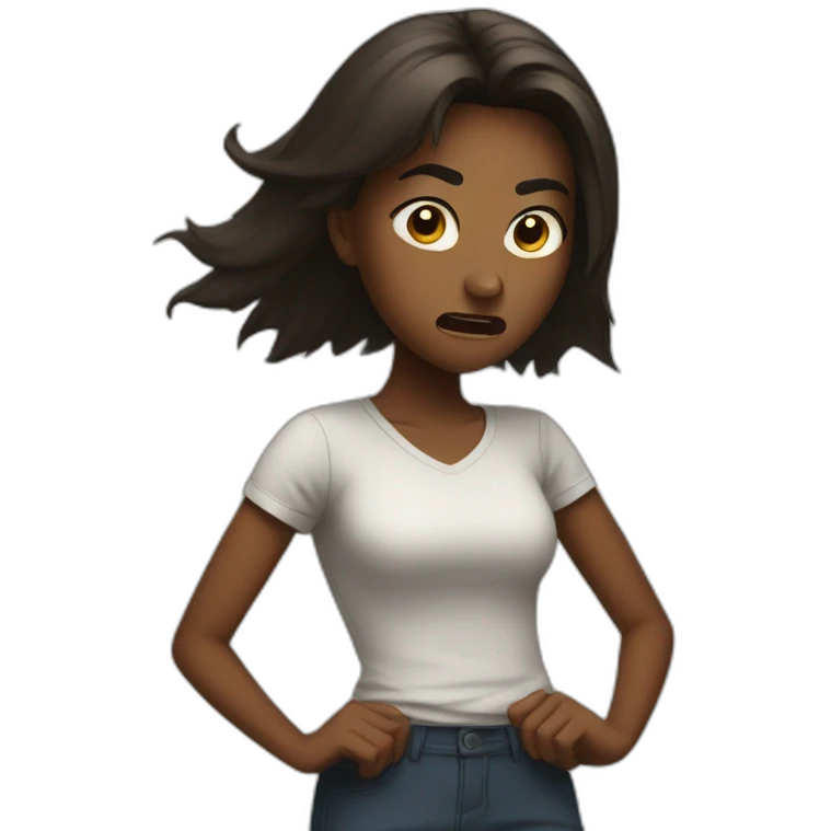 Angry girl hitting others emoji